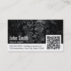 Ornament Qr Code Sports Agent Business Card at Zazzle