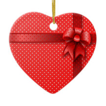 Ornament Red Present Bow