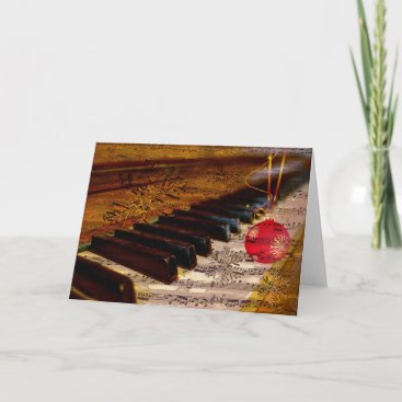 ornament rustic collage piano teacher Cards