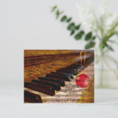 ornament rustic  piano teacher Christmas PostCard (Standing Front)