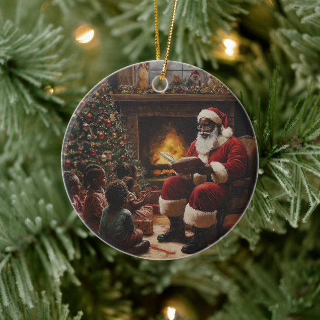Ornament  Santa Reading to Children (Tree)