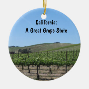 Ornament: Scenic Paso Robles Vineyard Ceramic Ornament