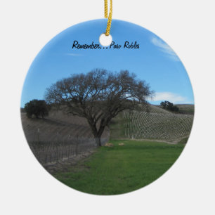 Ornament: Scenic Paso Robles Vineyard Ceramic Ornament