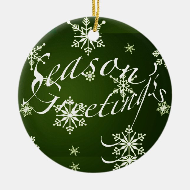 Ornament Season's Greetings - Green (Front)