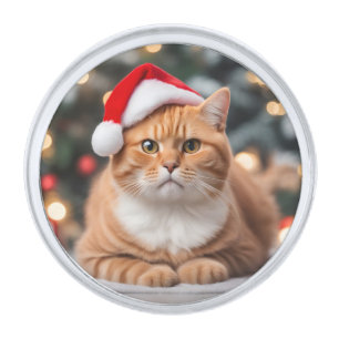 Ornament Silver Finish Lapel Pin