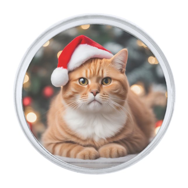 Ornament Silver Finish Lapel Pin (Front)