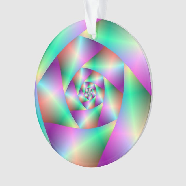 Ornament  Spiral in Turquoise and Pink (Front)