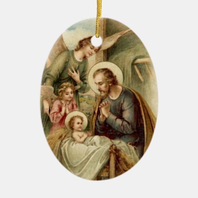 Ornament: St. Joseph Nativity Ceramic Ornament (Front)