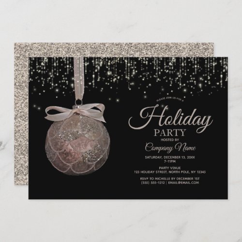 Ornament String Lights Corporate Holiday Party Invitation