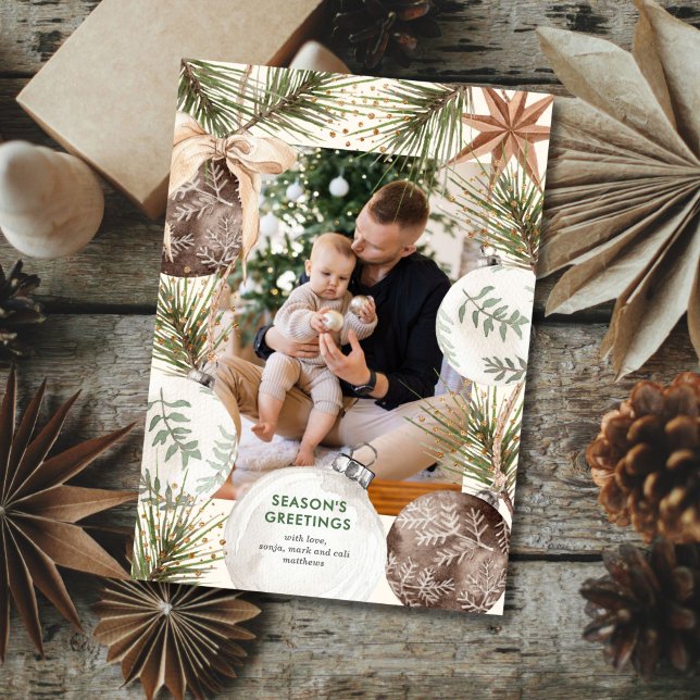 Ornament Surround Photo Holiday Card (Creator Uploaded)