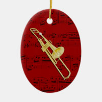 Ornament - Trombone (valve) - Pick your color