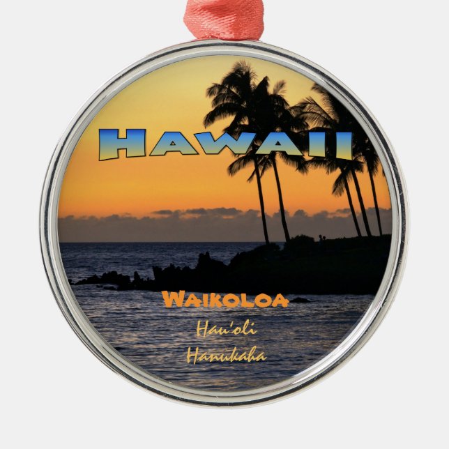 Ornament: Twilight At Waikoloa (Premium Round) Metal Ornament (Front)
