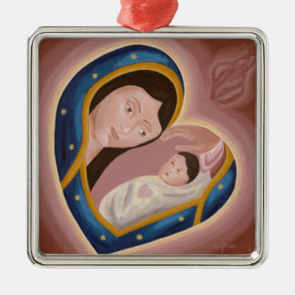 Ornament-United Hearts Of The Holy Mother & Child Metal Ornament