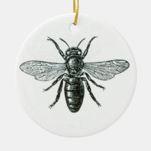 Ornament...Vintage bee Ceramic Ornament