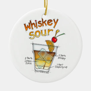 ORNAMENT - WHISKEY SOUR RECIPE COCKTAIL ART