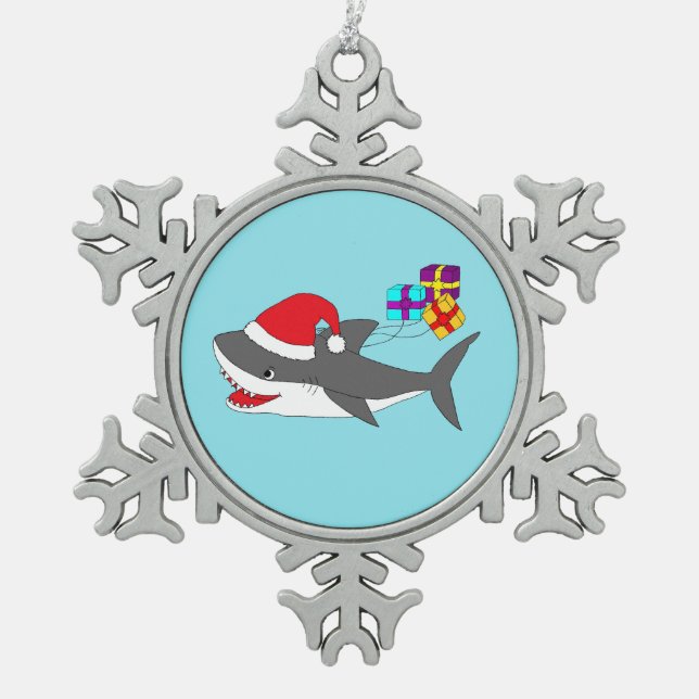 Ornament with a cute Holiday shark (Front)