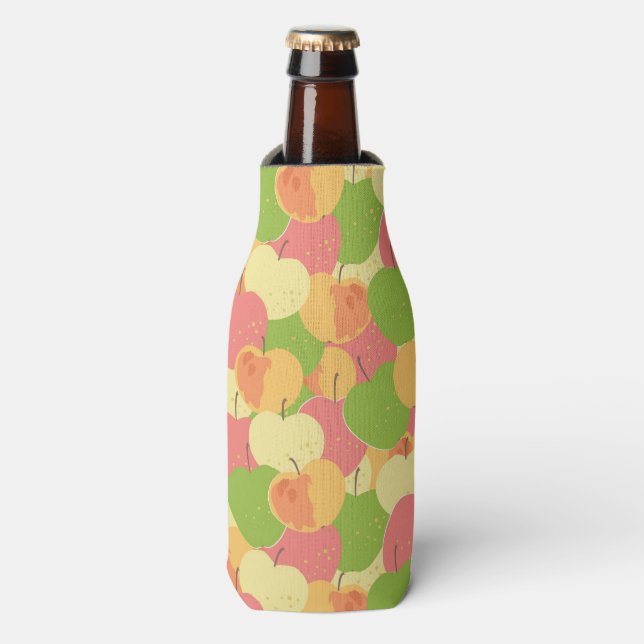 Ornament With Apples Bottle Cooler (Bottle Front)