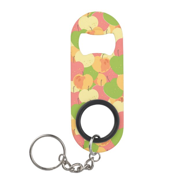 Ornament With Apples Keychain Bottle Opener (Front)