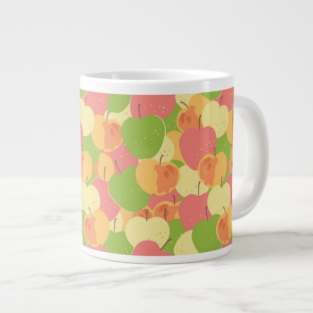 Ornament With Apples Large Coffee Mug (Front Right)