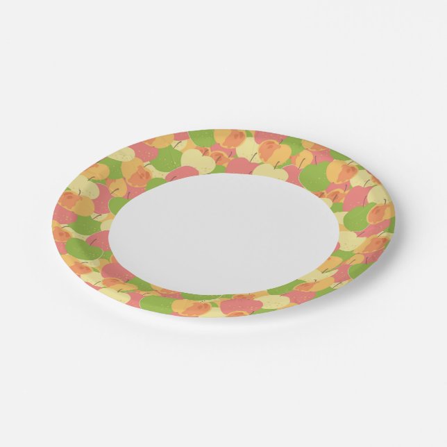 Ornament With Apples Paper Plates (Angled)