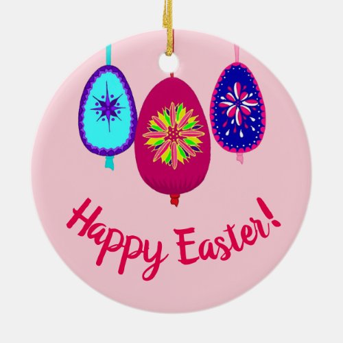 Ornament with decorated Easter eggs design