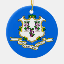 Ornament with flag of Connecticut