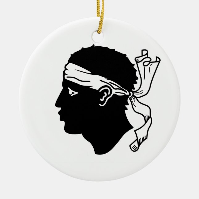 Ornament with flag of Corsica, France (Front)