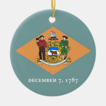 Ornament with flag of Delaware