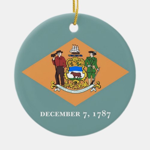 Ornament with flag of Delaware