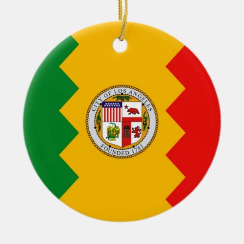 Ornament with flag of Los Angeles California
