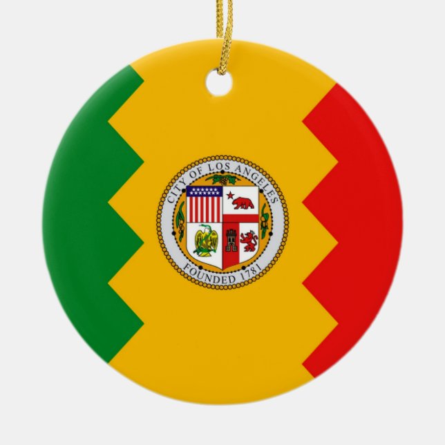 Ornament with flag of Los Angeles, California (Front)