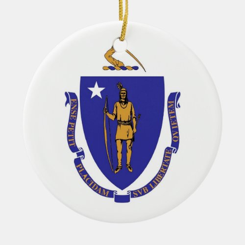 Ornament with flag of Massachusetts