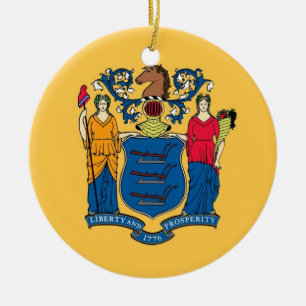 Ornament with flag of New Jersey