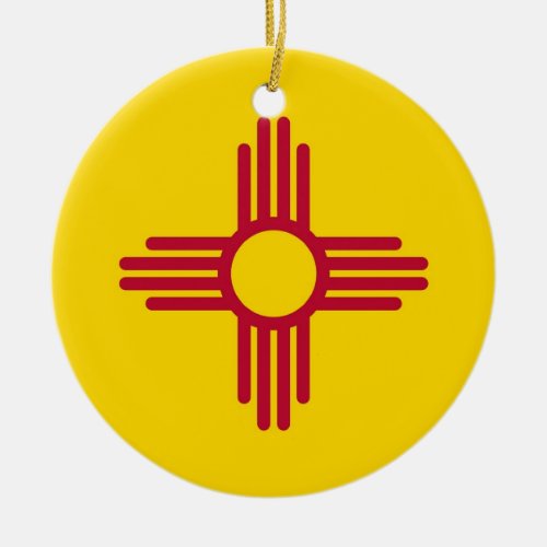Ornament with flag of New Mexico
