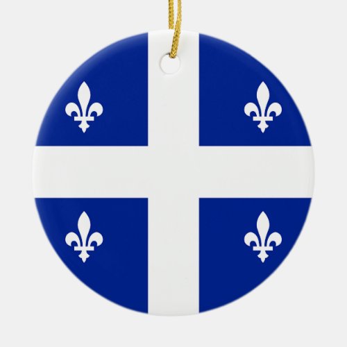 Ornament with flag of Quebec Canada