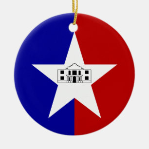 Ornament with flag of San Antonio, USA