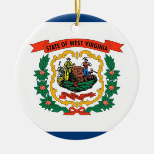 Ornament with flag of West Virginia