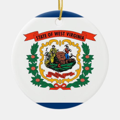 Ornament with flag of West Virginia