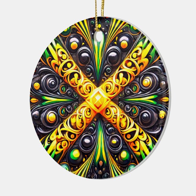 Ornament with Jamaican Colors Design (Left)