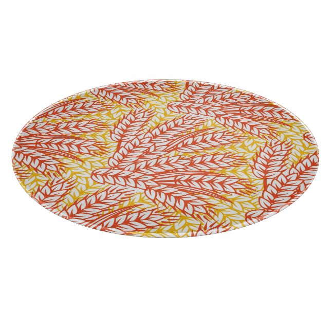 Ornament with wheat ears cutting board (Corner)