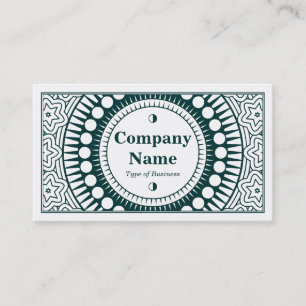 Ornamental 01 - Dark Moss Green on (Eggshell) Business Card