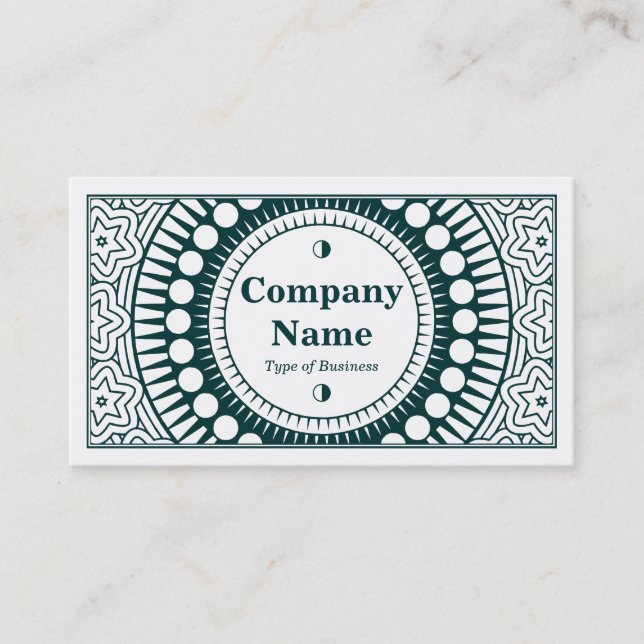 Ornamental 01 - Dark Moss Green on (Eggshell) Business Card (Front)
