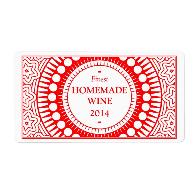 Ornamental 01 - Red on White Label (Front)