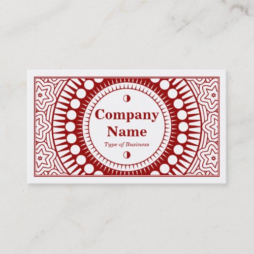 Ornamental 01 _ Ruby Red on White Business Card
