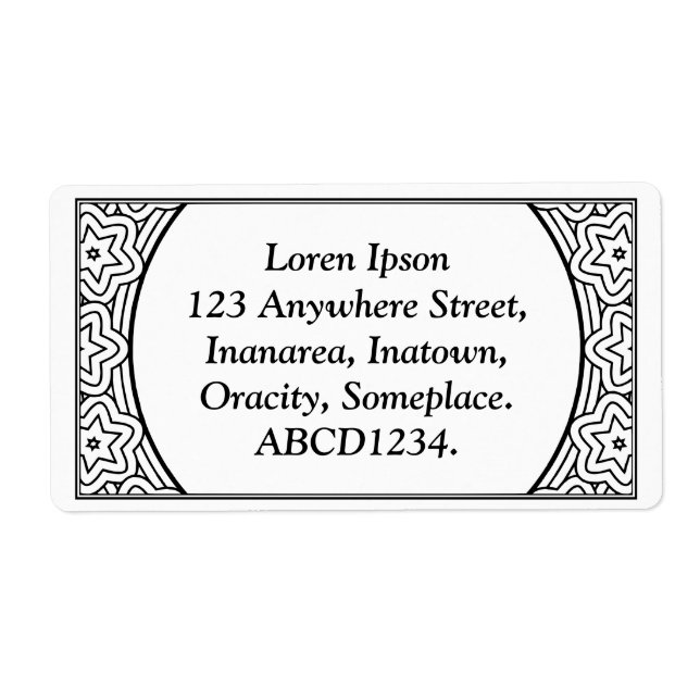 Ornamental 02 - Black on White Label (Front)