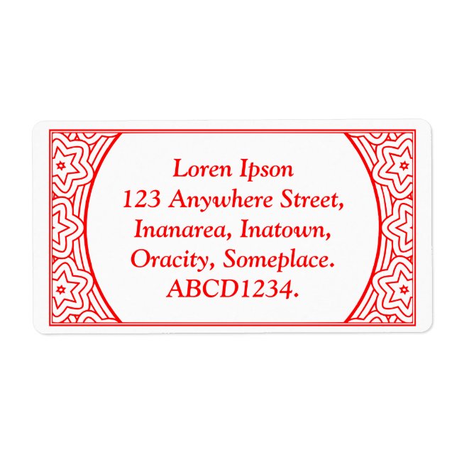 Ornamental 02 - Red on White Label (Front)