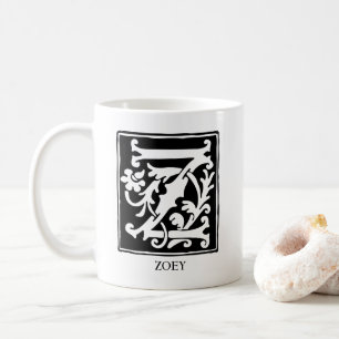 Ornamental Alphabet Letter Z Personalized Coffee Mug