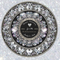 Ornamental Aniversary Diamond Monogram Invitation