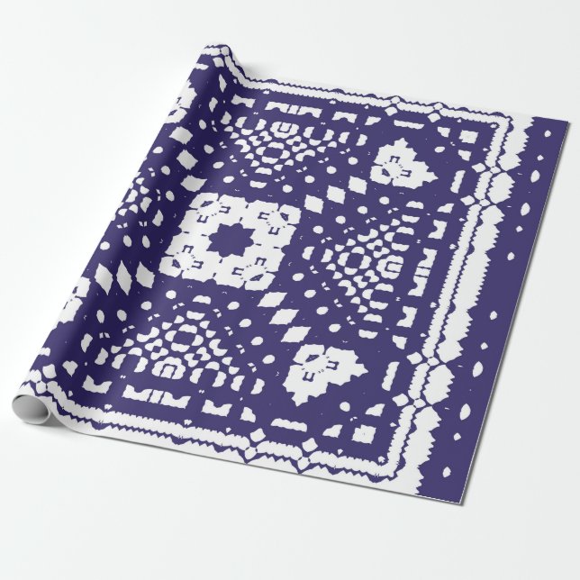 Ornamental azulejo portugal tiles decor. hand draw wrapping paper (Unrolled)