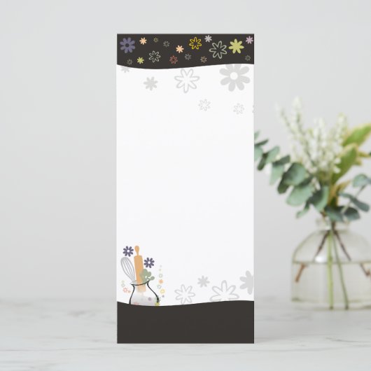 ornamental baker baking vase marketing rack card (Standing Front)